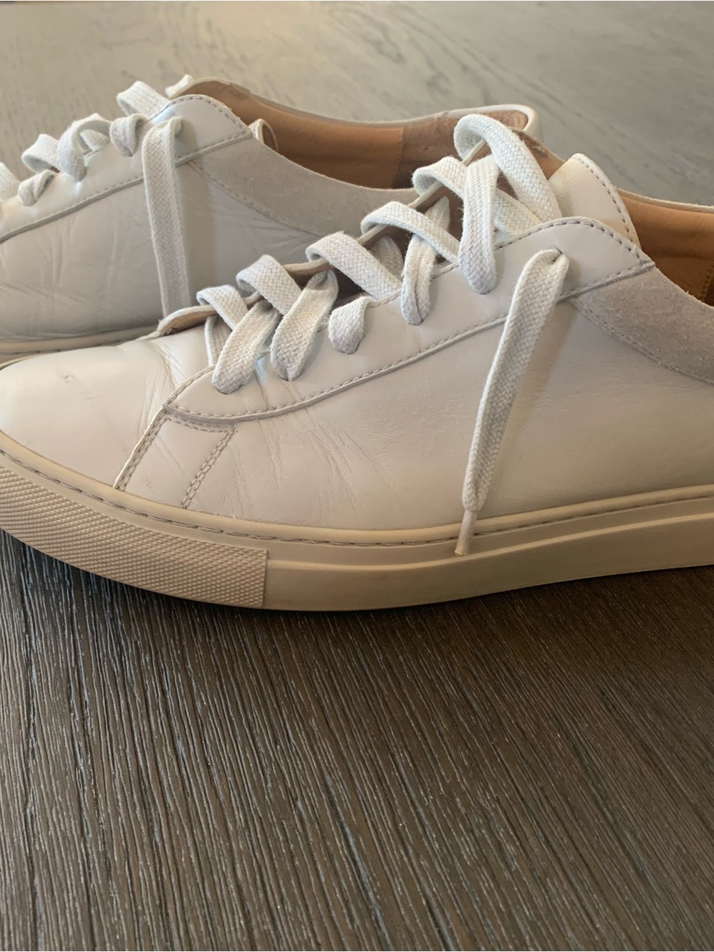 KOIO White Leather Low-Top Sneakers with Cream Sole